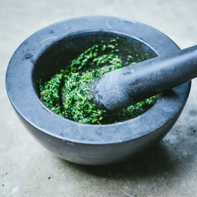 Basil Pesto for Squash Burgers